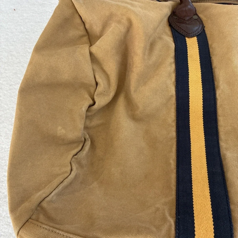 Vintage Rugby Ralph Lauren - Preppy Large Canvas Duffle Weekender Bag Khaki Tan